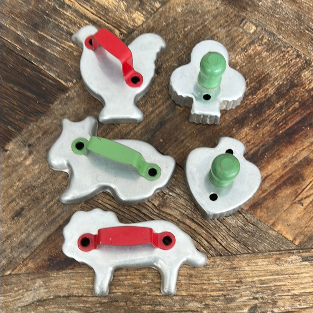 Vintage Metal Cookie Cutters with Handles
